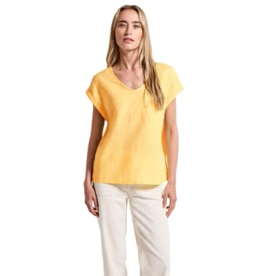 Abbildung von Street One MIT BÄNDERN Tshirt basic, Damen, Größe: 36, Gelb