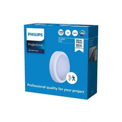 Abbildung von Philips Projectline Wandleuchte, rund, 1400lm, 4000K, mit Sensor, weiß