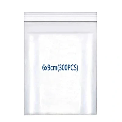 Abbildung von huruirui 300Stück Druckverschlussbeutel,6x9cm/160μm Zip Beutel Wiederverschließbare Durchsichtige Plastikbeutel Klein Verschlussbeutel Zipper Set Kleine Wasserdichter