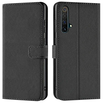 Abbildung von Verco Handyhülle für Realme X50 Hülle, X3 Hülle Bookcase Tasche Flipcover 5G / Case [Kartenfächer/Aufstellfunktion], Schwarz