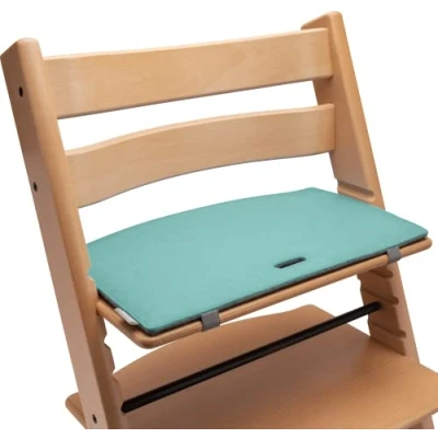 Abbildung von Sitzkissen Hochstuhl kompatibel mit Stokke Tripp Trapp (türkis/grau) Sitzpolster Kissen Sitzauflage Stuhl Polster Auflage Filz Zubehör für Kinderstuhl Holz Treppenhochstuhl Mahona