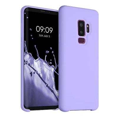 Abbildung von kwmobile Hülle kompatibel mit Samsung Galaxy S9 Plus Silikon Handy Case Handyhülle weiche Oberfläche kabelloses Laden Lavendel