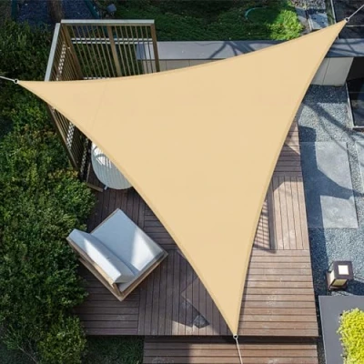 Abbildung von SUNNY GUARD Sonnensegel Wasserdicht 3x3x3m Dreieckig Sonnenschutz Wetterschutz Segel Baldachin UV Schutz für Balkon Terrasse Garten, Sand