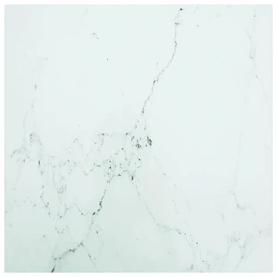 Abbildung von vidaXL Tischplatte Ersatztischplatte Marmorplatte Glasplatte für Esstisch Couchtisch Gartentisch Weiß 70x70cm 6mm Hartglas in Marmoroptik