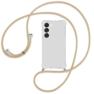 Abbildung von mtb more energy® Handykette kompatibel mit Samsung Galaxy S23 5G Caramel Smartphone Hülle zum Umhängen Anti Shock Full TPU Case