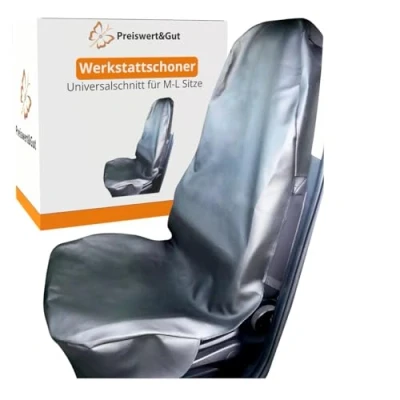Abbildung von Preiswert &amp; Gut Sitzauflage Werkstattschoner Kunstleder Universal für Standard Größe (Schwarz Standard)
