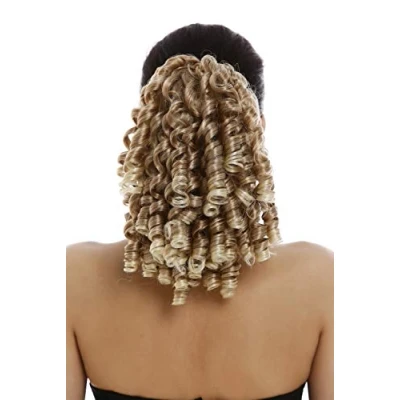 Abbildung von WIG ME UP N900A+2 V 27T613 Haarteil Zopf Pferdeschwanz Korkenzieher Locken gelockt voluminös Blond Mix gesträhnt