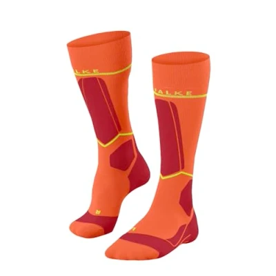 Abbildung von FALKE Herren Skisocken SK Energizing Wool M KH Wolle Funktionsmaterial mit Kompression 1 Paar, Orange (Flash 8036) Wadenumfang W3, 39 42