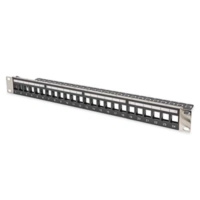 Abbildung von DIGITUS Patchpanel Modular Für Keystone Module 19 Zoll 24 Port Geschirmt Rack Montage 1HE V2 Schwarz