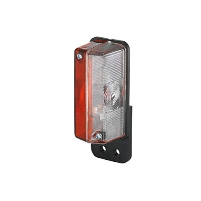 Abbildung von HELLA 2XS 005 020 067 Umrissleuchte Begrenzungsleuchte Anhänger Wohnwagen Halogen 12/24V Anbau ECE/ADR/GGVS Lichtscheibenfarbe: glasklar/rot seitlicher