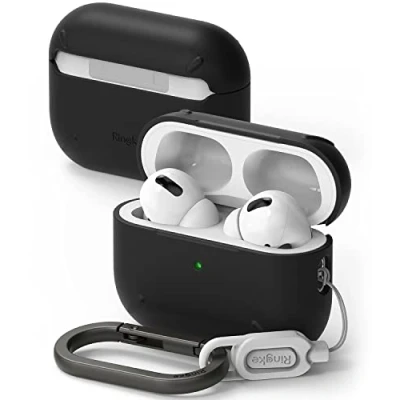 Abbildung von Ringke Layered Case Kompatibel mit AirPods Pro 2 Hülle Kratzfest Hartschalen Schutzhülle Karabine für 2. Generation Black