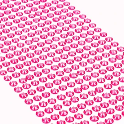 Abbildung von Movoja Pinke Strasssteine runde Glitzersteine 504 Stück 6 mm selbstklebend zum Verzieren und Basteln Schmucksteine aufkleben Steinchen Dekosteine Bastelsteine Pink