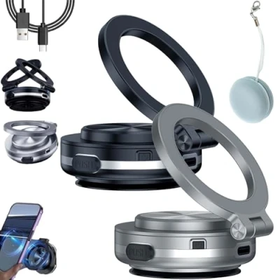Abbildung von Gienslru Maggrip Pro 360 2.0, Nixie Phone Holder, Fall Car Electric Suction Cup Vacuum Magnetic Rotating Magnet Holder for iPhone (2pcs)