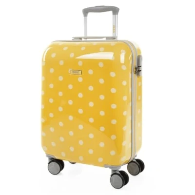 Abbildung von SKPAT Koffer Klein handgepäck 4 Rollen 55x40x20 Leicht und Robust Reisekoffer Hartschalenkoffer mit Zahlenschloss 66450, Gelb