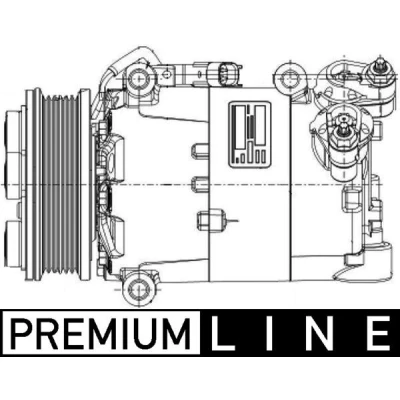 Abbildung von MAHLE ORIGINAL ACP 1360 000P Kompressor 7VS16ic 12 PAG 46 YF R 1234yf, 134a ohne Ölablassschraube FORD: KUGA 1