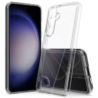Abbildung von CoverKingz Handyhülle kompatibel mit Samsung Galaxy A55 5G Stoßfeste Handy Hülle Kameraschutz Silikon/Acryl Cover Clear Slim Hybrid Case Transparent