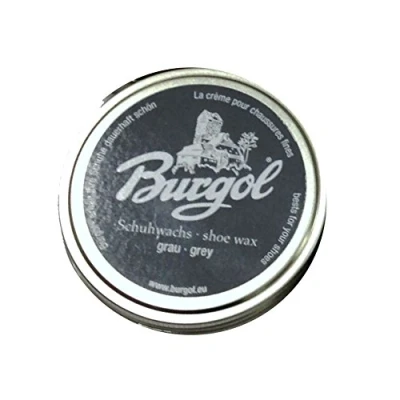 Abbildung von Burgol Schuhpflegesets mit Schuhwachs shoe wax 100 ml Blechdose: Farbe: Grau