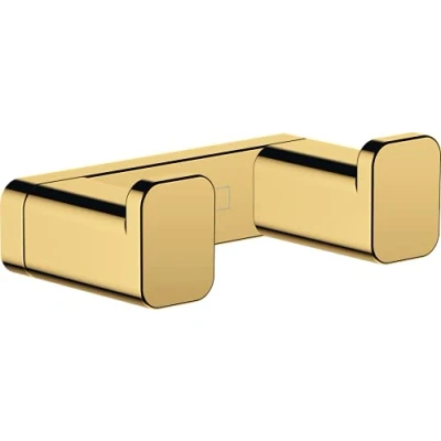 Abbildung von hansgrohe Handtuchhaken doppelt AddStoris, Handtuchhalter, Polished Gold Optic