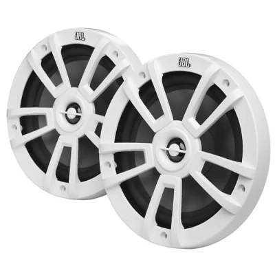 Abbildung von JBL Stage Marine Lautsprecher Wasserdicht 8&quot; (200mm) 375 Watt Zwei Wege Hoch Seetaugliche Bootslautsprecher UV und Salzwasser resistente Outdoor Einbaulautsprecher Farbe: Weiß