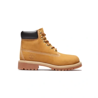 Abbildung von Timberland Kinderschuh 6 Inch Premium Boot Kids Wheat Nubuck/Yellow 36