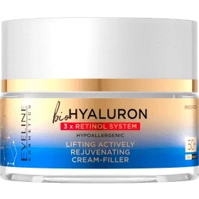 Abbildung von Eveline Cosmetics BioHyaluron 3 x Retinol Lifting Creme Filler aktiv verjüngend 50+, 50 ml