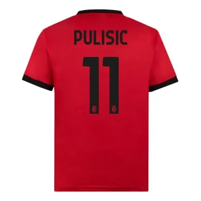 Abbildung von AC Milan Unisex Maglia Home Replica Stadio Fußballtrikot, offiziell, Saison 2023/24, Rafa Leão 28, Rot/Schwarz (Chukwueze 21), L