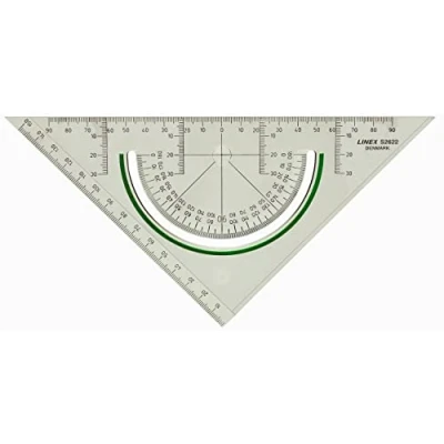 Abbildung von Linex S2622 Geometrie Winkelhaken, 22 cm, Super Series, transparenter Kunststoff, 1 Stk.