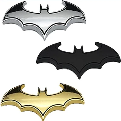 Abbildung von BAAQII 3pcs DIY 3D Batman Metall Auto Motorrad Logo Aufkleber Abzeichen Emblem Schwanz Decals