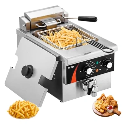 Abbildung von VEVOR Kommerzielle Elektrische Fritteuse 3000W 5,9L Edelstahl Upgrade 200C