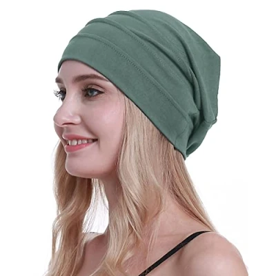 Abbildung von osvyo Baumwolle Chemo Hüte Soft Caps Krebs Kopfbedeckungen für Frauen Haarausfall versiegelt Verpackung Light Olive