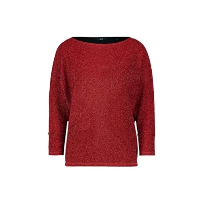 Abbildung von zero MIT Glitzereffekt Langarmshirt, Damen, Größe: 36, Winery