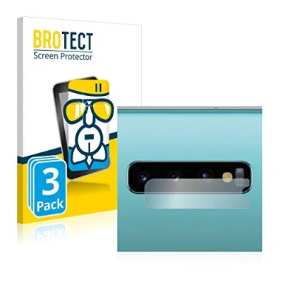 Abbildung von BROTECT Schutzglas für Samsung Galaxy S10 Plus (NUR Kameraschutz) (3 Stück) Schutzfolie Panzer Folie Glas [Extrem Kratzfest 9H, Anti Fingerprint,