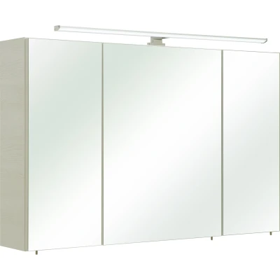 Abbildung von Saphir Spiegelschrank &quot;Quickset Badezimmer inkl LED Aufsatzleuchte&quot;, 110 cm breit, inkl. Türdämpfer, 3 Spiegeltüren, mit Steckdose