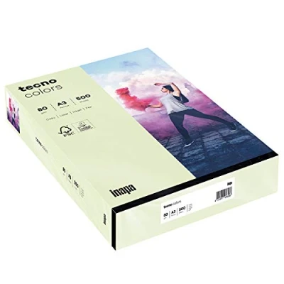 Abbildung von tecno Kopierpapier colors hellgrün DIN A3 80 g/qm 500 Blatt