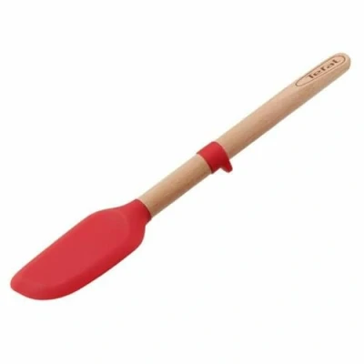 Abbildung von Tefal K23046 Ingenio Holz Löffel Silikon flexiblen Kopf hochwertigen Holzgriff Befestigungshaken35.3 x 9.2 2.7 cm, Braun