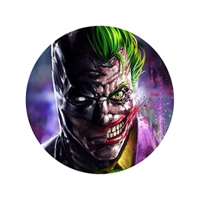 Abbildung von Tortenaufleger Batman und Joker, rund 20cm Fondantpapier PREMIUM