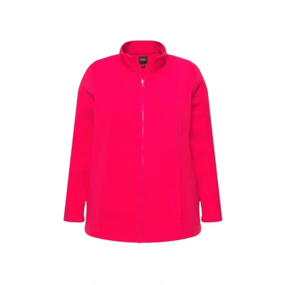 Abbildung von Ulla Popken Baukastensystem Stehkragen Fleecejacke, Damen, Größe: 46/48, Magenta
