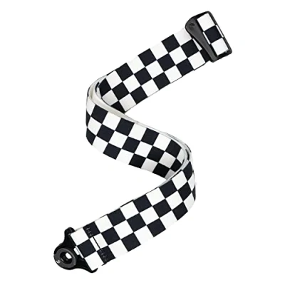 Abbildung von Planet Waves D&#039;Addario Accessories Auto Lock Gitarrengurt mit Verschluss Locking Guitar Strap Skater Schachbrett, Polypro