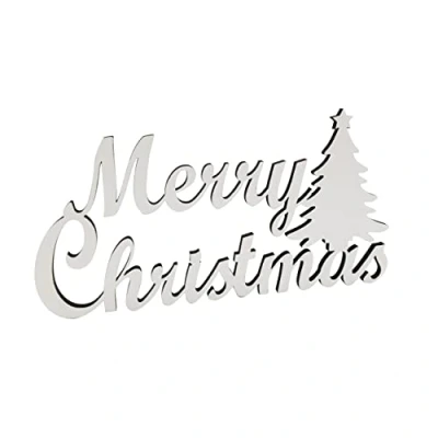 Abbildung von deko Schriftzug Merry Christmas Weihnachten Weihnachts aus Holz in weiß 30cm