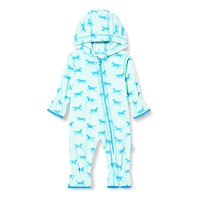 Abbildung von Playshoes Unisex Kinder Fleece Overall Jumpsuit, Pferde, 92