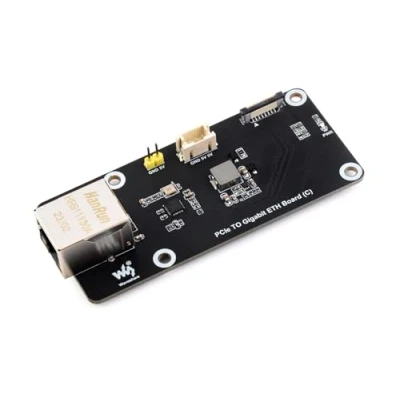 Abbildung von Waveshare PCIe to Gigabit RJ45 Ethernet Adapter Board (C) for Raspberry Pi 5,Supports OS,10/100/1000Mbps Network Standard,Pice x1 GEN2 Mode