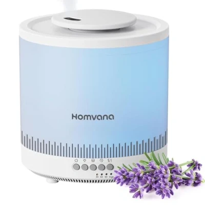 Abbildung von Homvana Luftbefeuchter Schlafzimmer, 1,8 L Top Fill Kühlnebel Klein für Baby Kinderzimmer, Pflanzen und Kinderheime, 3 in 1 Diffusor, Air Humidifier for Bedroom, Baby, Growbox,