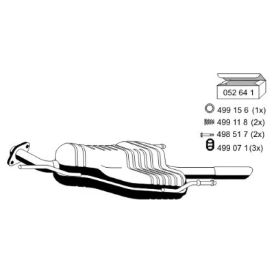 Abbildung von ERNST 053099 Endschalldämpfer 1010mm OPEL: Astra G Cabrio, Coupe