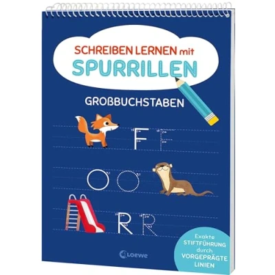 Abbildung von Schreiben lernen mit Spurrillen Großbuchstaben: Schreibblock vorgeprägten Linien für Vorschulkinder ab 5 Jahren