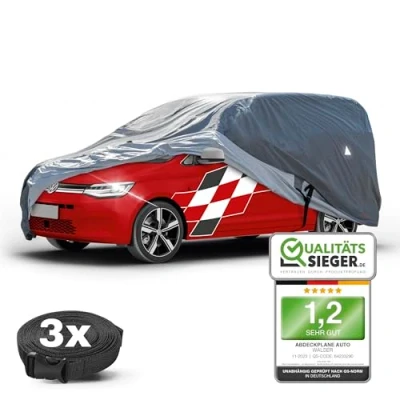 Abbildung von Walser Premium Abdeckplane Auto All Weather Plus, wasserdicht, Bus Abdeckplane, Transporter M kompatibel mit VW Caddy, Ford Transit/Tourneo, Renault Kangoo