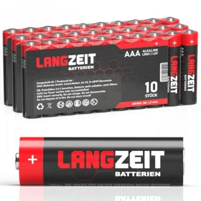 Abbildung von Langzeit Batterien AAA 30 Stück Premium Micro LR03 Alkaline Batterie 1,5V