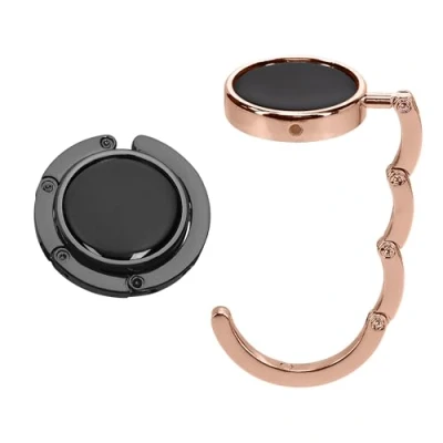 Abbildung von kwmobile Tisch Handtaschenhalter Haken 2x Faltbare Antirutsch Taschen Halterung, (1 tlg., SMART: Mit dem Aufhänger Set musst Du Deine Handtasche in Restaurant)