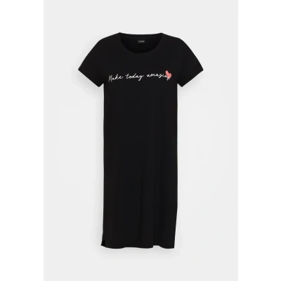 Abbildung von Lascana Nightgown Lovely Nachthemd, Damen, Größe: 32/34, Black
