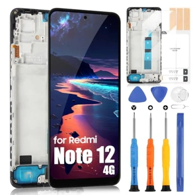 Abbildung von LCD Bildschirm für Xiaomi Redmi Note 12 4G Display Digitizer Touch Ersatzbildschirm Assembly mit Werkzeugen, 23021RAAEG, 23021RAA2Y, 23027RAD4I, 23028RA60L 6,67 Zoll (Schwarz Rahmen)