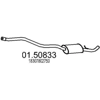 Abbildung von MTS 01.50833 Mittelschalldämpfer 2180 BMW: 1 Schrägheck